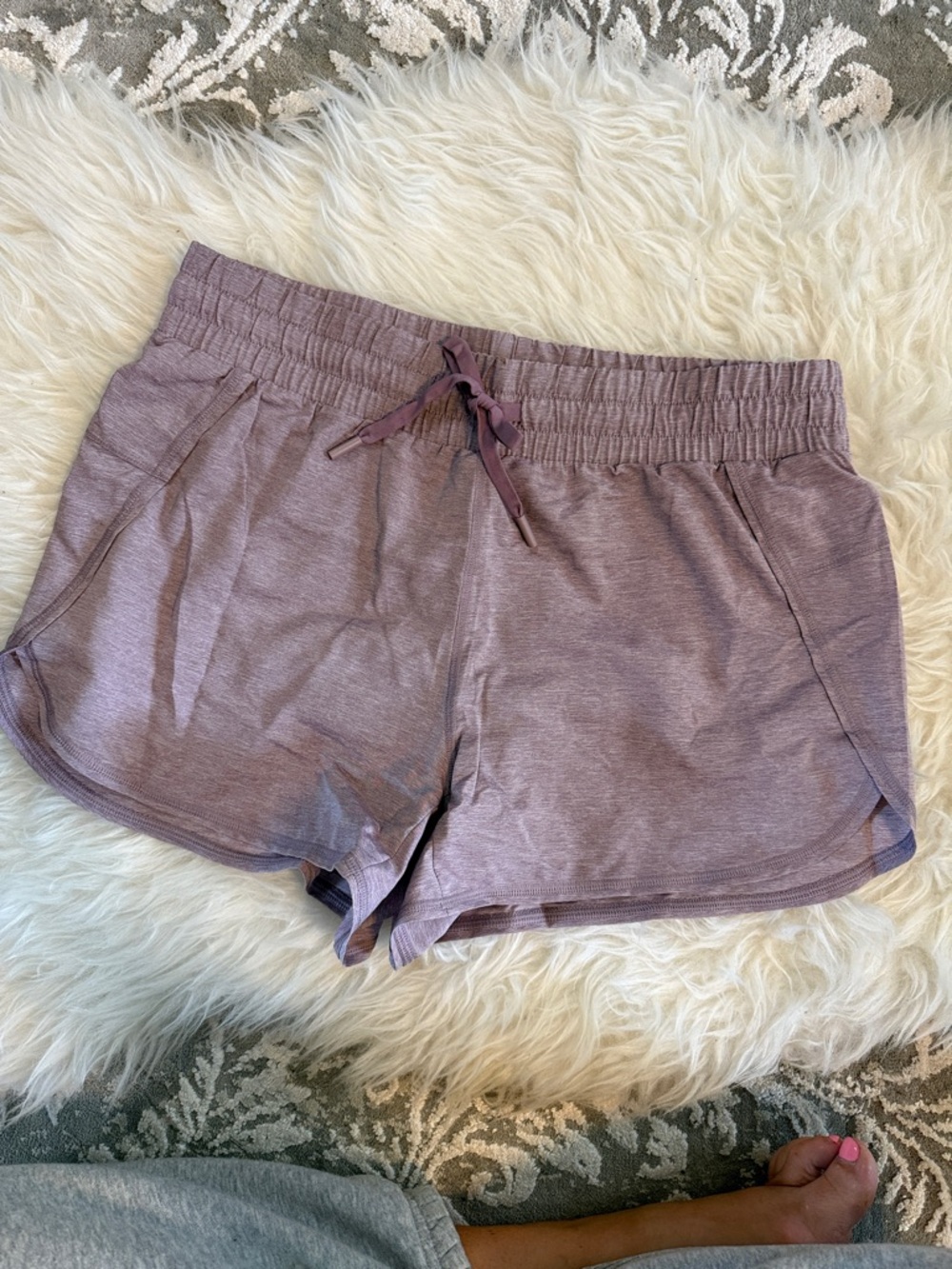 Lightweight Lavender Athletic Drawstring Shorts for Women